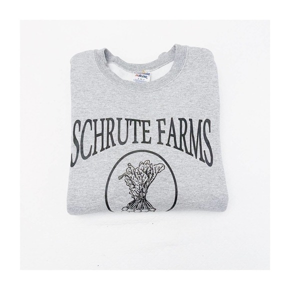 Schrute Farms Crewneck Sweater Gray The Office  SZ S - Picture 1 of 4